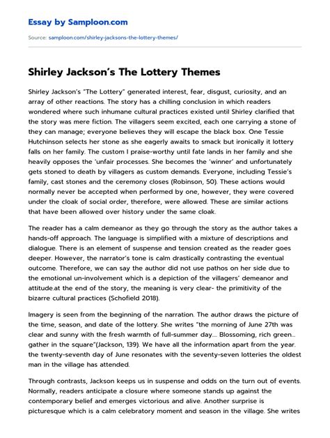 the lottery themes|Jackson’s ‘The Lottery’: Key Themes Explained.